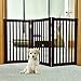 WELLAND Wood Freestanding Pet Gate Espresso, 54-Inch Width, 30-Inch Height (No Support Feet)