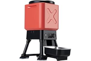 MOLLY&CODY 14L Automatic Dog Feeder for Large Breed – Extra Large Capacity, Anti-Blockage, Timed Auto Dog Food Dispenser, Dual Power Supply, Stainless Steel Bowl