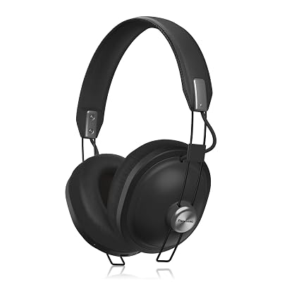 PANASONIC Retro Wireless Headphones with Bluetooth connectivity and up to 24-Hour Playback - RP-HTX80B-K - Over the Ear Headphones Matte Black