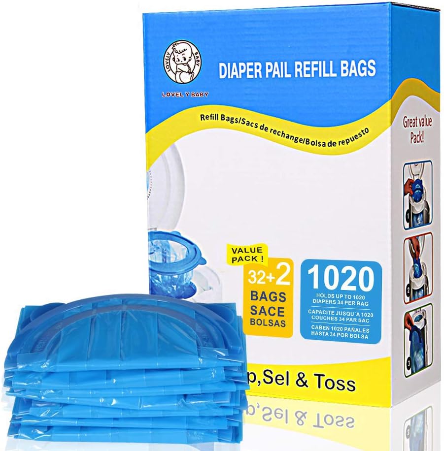thumbnail image 2 of OFTY Diaper Bags Refills Compatible With Diaper Genie Easy Roll Pail 60 Count Odor Control Refills Hold Up To 2820 Newborn Diaper For 16 Months 2 of 10