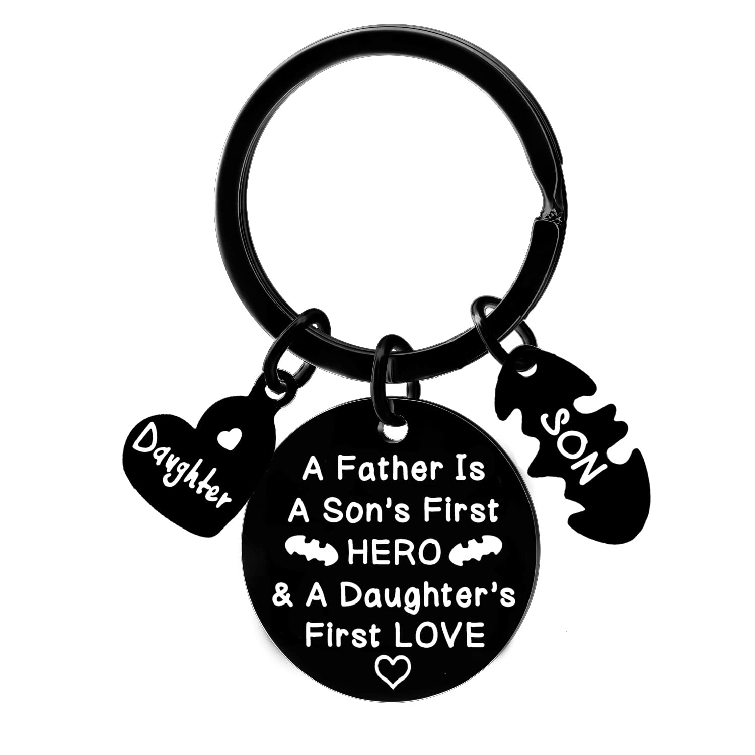 Ghloyza Dad Keyring - Father's Day & Birthday Gifts for Dad, Papa, Daddy, To Be Hero - Black Key Chain