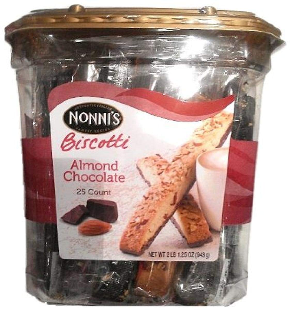 Nonni Almond Chocolate Biscotti, 2.07Pound, 2 lbs 1.25 oz Buy Online