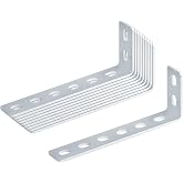 Fanmao 10 Pack 6-1/8" Long Aluminum Slotted L Brackets for 5/16" Bolts | 1/8" Thick