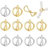 PH PandaHall 10pcs 2 Colors Pearl Cage Locket Pendants, Pearl Cage Charm Gold Silver Hollow Beads Holder Openable Stone Holder Cage Pendants Findings for Necklace Earrings Jewellery Making DIY Crafts