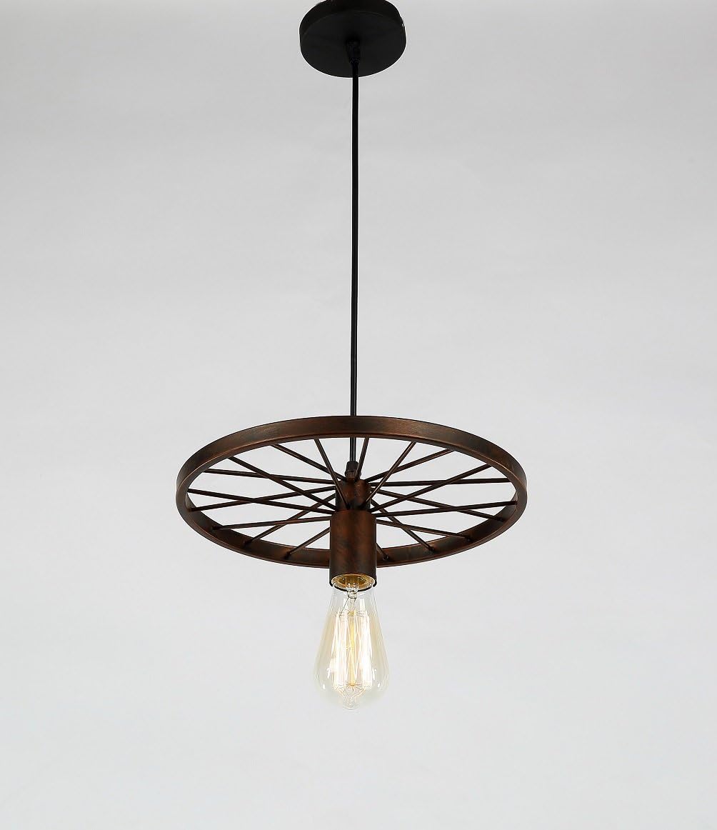 Aiwen Lighting Fashion Chandelier the Shape like Cartwheel Rust Color 1 Lamp holder