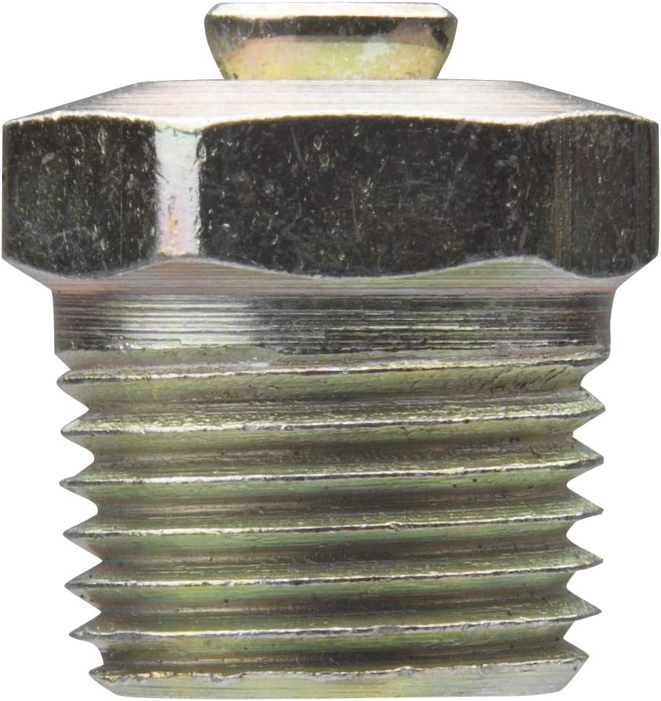 Alemite 47200 Pressure Relief Fitting, Straight, 1-5 psi Relief Pressure, 1/2" OAL, 19/64" Shank Length, 7/16" Hex Size, 1/8" PTF SAE