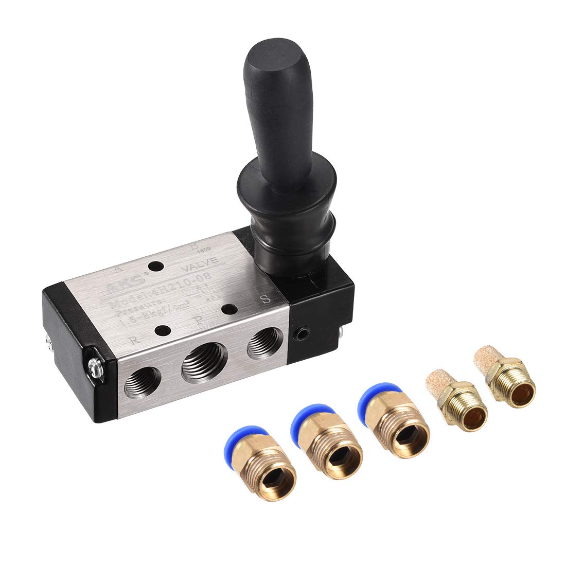 uxcell 2 Position 5 Way Pneumatic 1/4 PT,Manual Hand Pull Solenoid