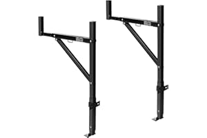 VEVOR Truck Rack, 19-34inch Extendable Truck Ladder Rack, 38.6"-43.6" Adjustable Height, 250 lbs Capacity Steel Ladder Rack f