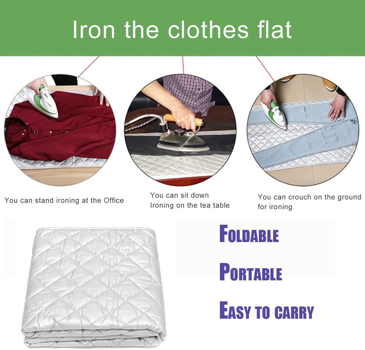 Ironing Blanket Ironing Mat Upgraded Thick Iron Mat Heat Resistant Blanket Ironing Pad Double-Side Using Ironing Cloth Mesh for Washer Dryer Table Top Ironing Board Portable Travel Ironing Pad for Bus: Home & Kitchen