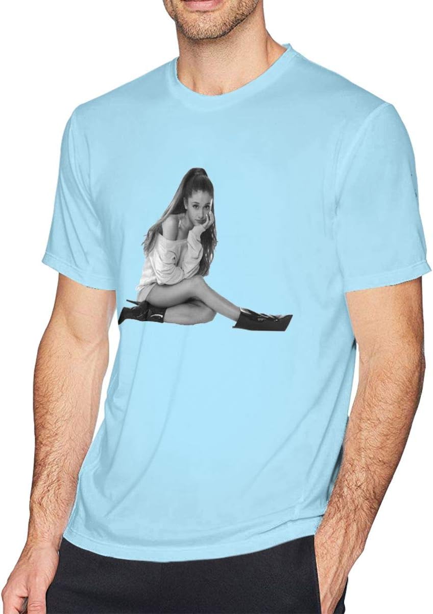 Men's T-Shirt Ariana Singer Grande White Short Sleevegraphic Tops Black