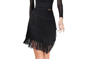 ECDAHICC Women's Fringe Mini Skirt High Waisted Tassel Bodycon Party Skirt Ballroom Latin Tango Slasa Dance Skirt