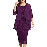 TIARALY Plus Size Mother of The Bride Groom 2 Piece Suit Lace Dress with Chiffon Jacket Elegant Set Formal Wedding Guest