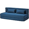 SUYOLS Folding Sofa Bed with Pillows - Convertible Chair Floor Couch & Sleeping Mattress - Foldable Memory Foam Sleeper for Living Room/Dorm/Guest Room/Home Office/Apartment/Upstairs Loft, Light Blue