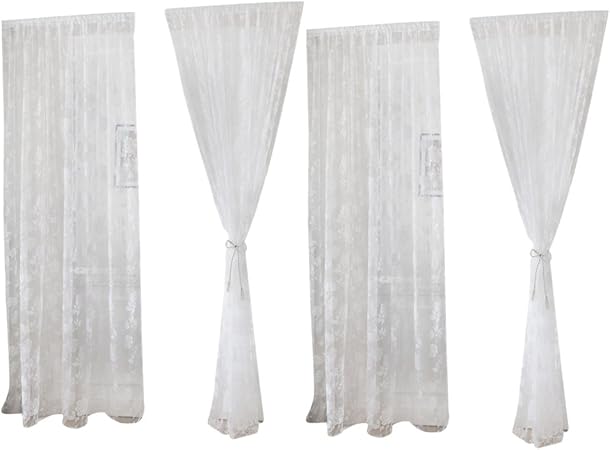 Sharplace 2pcs Transparente Schmetterling Voile Vorhang Tull Raumteiler Wohnzimmer Kinderzimmer Fenster Balkon Deko 100x200cm Weiss Amazon De Kuche Haushalt