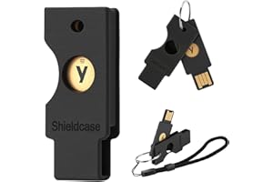 Shieldcase Protective Case for Yubikey 5 NFC, Flip Cover Keychain Holder for Yubico Security Key, Shockproof, Black