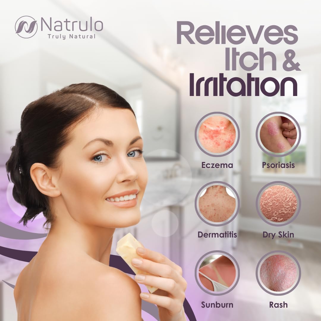 Eczema Soap Bar for Face and Body – All Natural Dermatitis, Psoriasis Treatment for Dry Itchy Flaky Skin Relief – Gentle Detoxifying, Healing, Anti-Itch, Cleansing Skincare Remedy – Eczema Soap Bar