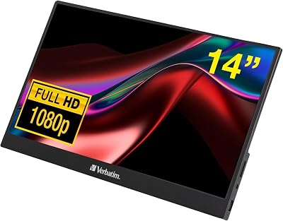 Verbatim 14 Inch Full HD Portable Monitor USB-C HDMI Laptop Tablet Phone PS5
