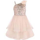 GRACE KARIN Girls Party Sequin Formal Dress 7-14Y Birthday Dance Graduation Sparkly Pageant Dresses Wedding Flower Girl Dress