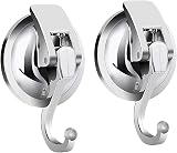 SPTwj 2 Pack Suction Cup Hooks Heavy Duty 5-6kg for Bathroom Kitchen view 1