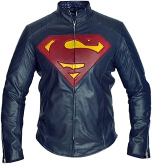 Outfitter Jackets Men's Leather Man of Steel Superman Jacket Large Blue