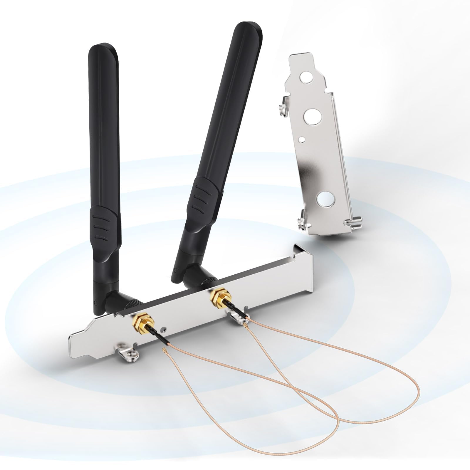 Bingfu Dual Band WiFi Aerial 2.4GHz 5.8GHz 8dBi RP-SMA Male Antenna + RG178 RP-SMA Female Pigtail Cable + PCI Slot Cover for WiFi Router Wireless Mini PCI Express PCIE Network Card Adapter