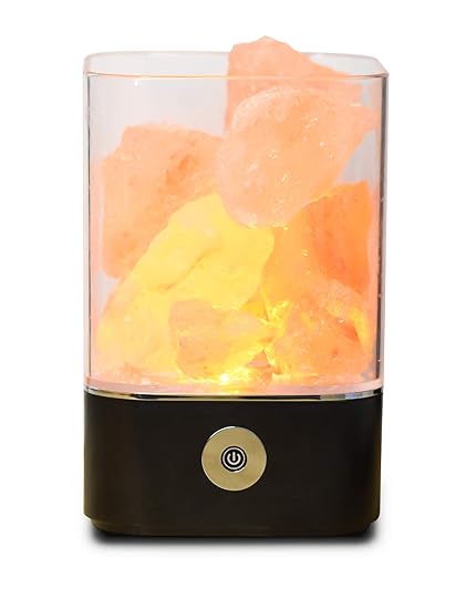 Himalaya Salz Lampe, natürliche rosa Kristallsalz Lampe, bunte Nachtlicht, Dimmer Control, Luftreinigende Ionic Natural Salz 