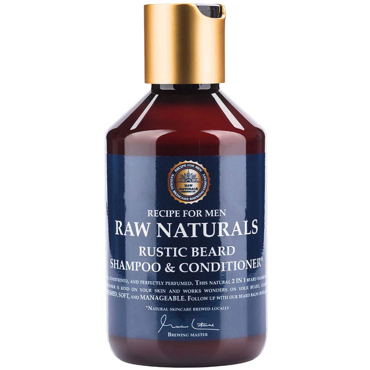 Raw Naturals RUSTIC BEARD SHAMPOO & CONDITIONER | Natural Beard Wash with cleansing apple & hop extract | Refreshing and hydrating | Natural product from Swedish Skincare Microbrewery | 250ml