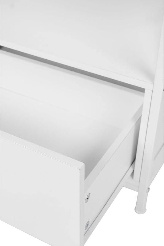 Mueble TV, 2 Huecos y 2 cajones, para TV hasta 55", 50 x 120 x 40 cm, Blanco