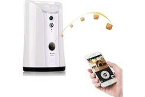 SKYMEE SM-02 Dog Camera Treat Dispenser, Remote Pet Camera with Two-Way Audio and Night Vision Remote via APP, Compatible with Alexa