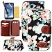 Galaxy S3 Case, OMIU(TM) Flower Floral Style Wallet Flip Magnet Stand Leather Case Cover with Credit Card Holder for Samsung Galaxy S3 i9300(Black), with Screen Protector, Stylus and Cleaning Cloth