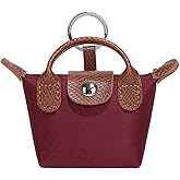 Ligficn Mini Coin Purse Small Nylon Change Pouch Cute Portable Change Purse with Snap for Women, Wine Red