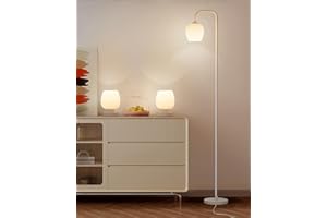 ONEWISH Lamp Set - 2 Touch Bedside Table Lamps and 1 Floor Lamp - 3Piece Modern Lamps for Bedroom Living Room