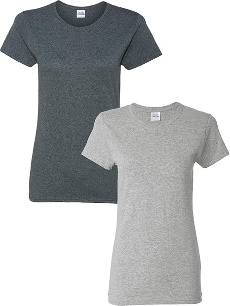 Amazon.com: Gildan Women's Heavy Cotton Adult T-Shirt, 2-Pack MED-Dark ...