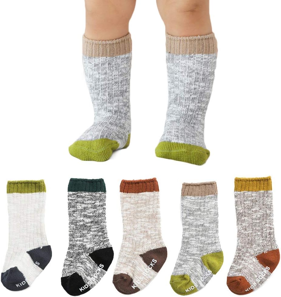 Baby Girls Knee High Socks Hollow Out Anti-skid Knitting Stockings Suitable for 0-2 Years Infants Toddlers