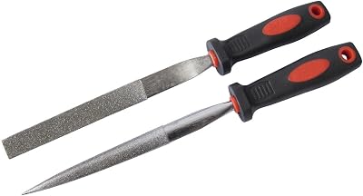 Orbitron 2 Piece Diamond File Set Half Round Flat Stone Glass Metal Tile Soft