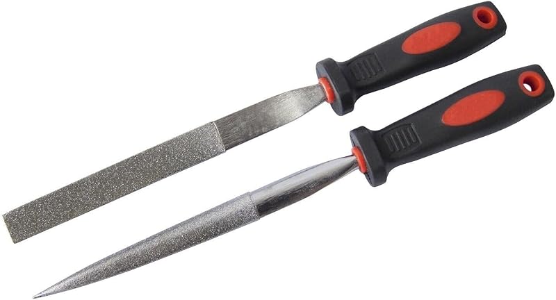 Orbitron 2 Piece Diamond File Set Half Round Flat Stone Glass Metal Tile Soft