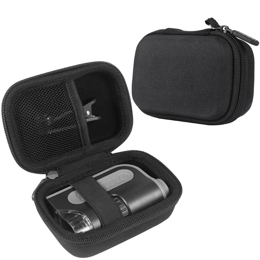 Leayjeen Pocket Microscope Case, Compatible with Carson MicroBrite Plus 60x-120x LED and UV Lighted Pocket Microscope-Black(Case Only)