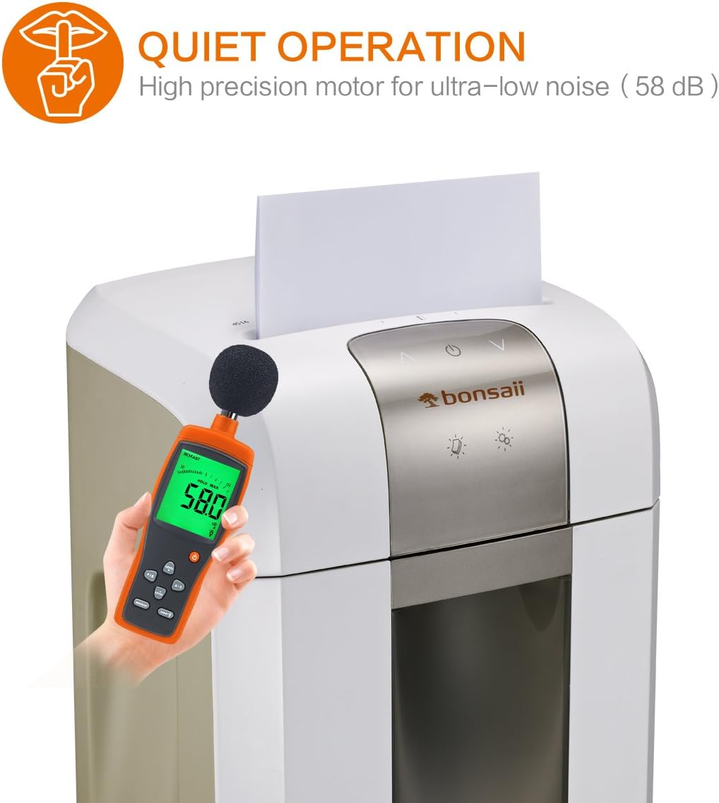 Bonsaii EverShred Pro 4S16 6-Sheet Micro-Cut Paper/CD/Credit Card Shredder, 60 Mintues Continuous Running with 4 Easy Move Casters, High Security P-5, White : Office Products