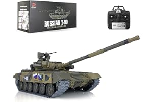 Heng Long Upgraded Remote Control 2.4Ghz Tk7.0V 1/16 Scale Russian T-90 Main Battle Air Soft Rc Tank Smoke & Sound (Upgrade Version W/Metal Gear & Tracks)