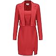 EXLURA Women's Professional Business Lightweight Blazer Dress Suit Sets 2 Piece Work Office Fashion Outfits