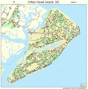 Amazon.com: Image Trader Large Street & Road Map of Hilton Head Island ...