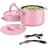 Portable Electric Lunch Box,Food Warmer Cooker,12/24/110V Heated Lunch Box for Car/Truck/Office- Ideal for Men & Women Gifts,100W Mini Portable Food Warmer Heater,Warming Soup & Meal,Smart Keep Warm