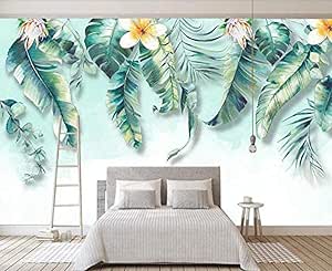 ZJfong Papel pintado 3D foto papel pintado estilo acuarela flor de hoja