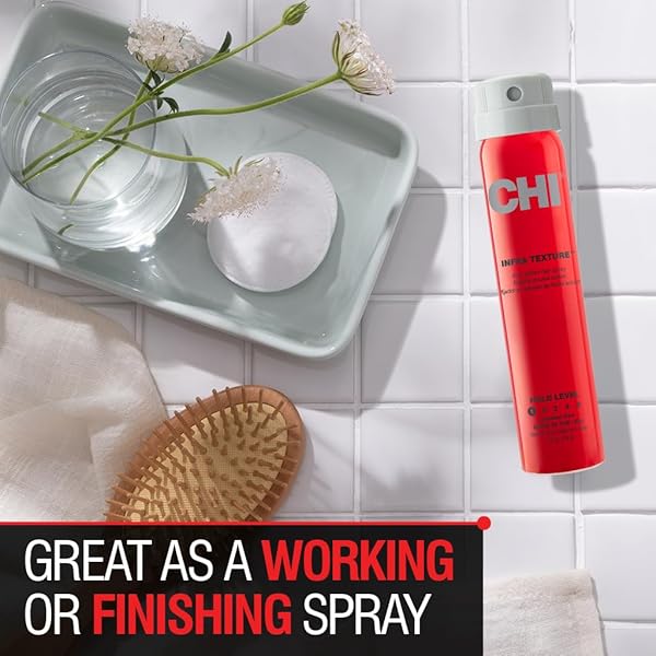 CHI INFRA TEXTURE DUAL HAIR SPRAY, FOR SHINE, MOVEMENT & TEXTURE, SUITABLE FOR ALL HAIR TYPES, SULFATE & PARABEN-FREE, 2.6 OZ