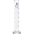 EISCO Graduated Cylinder, 50ml - Class A Tolerance ±0.50ml - Round Base - Blue Graduations - Borosilicate 3.3 Glass