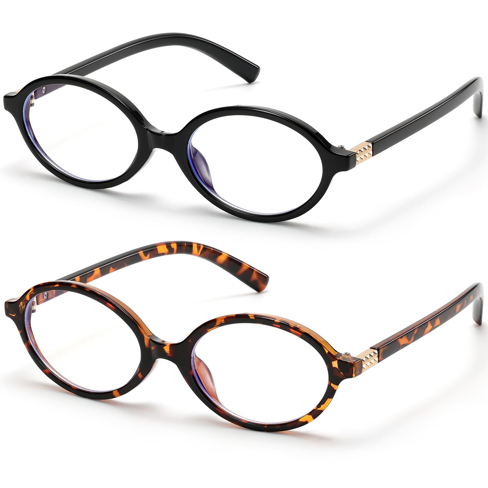 ViewJoy Retro Oval Blue Light Blocking Glasses for Women Fashion Eyewear