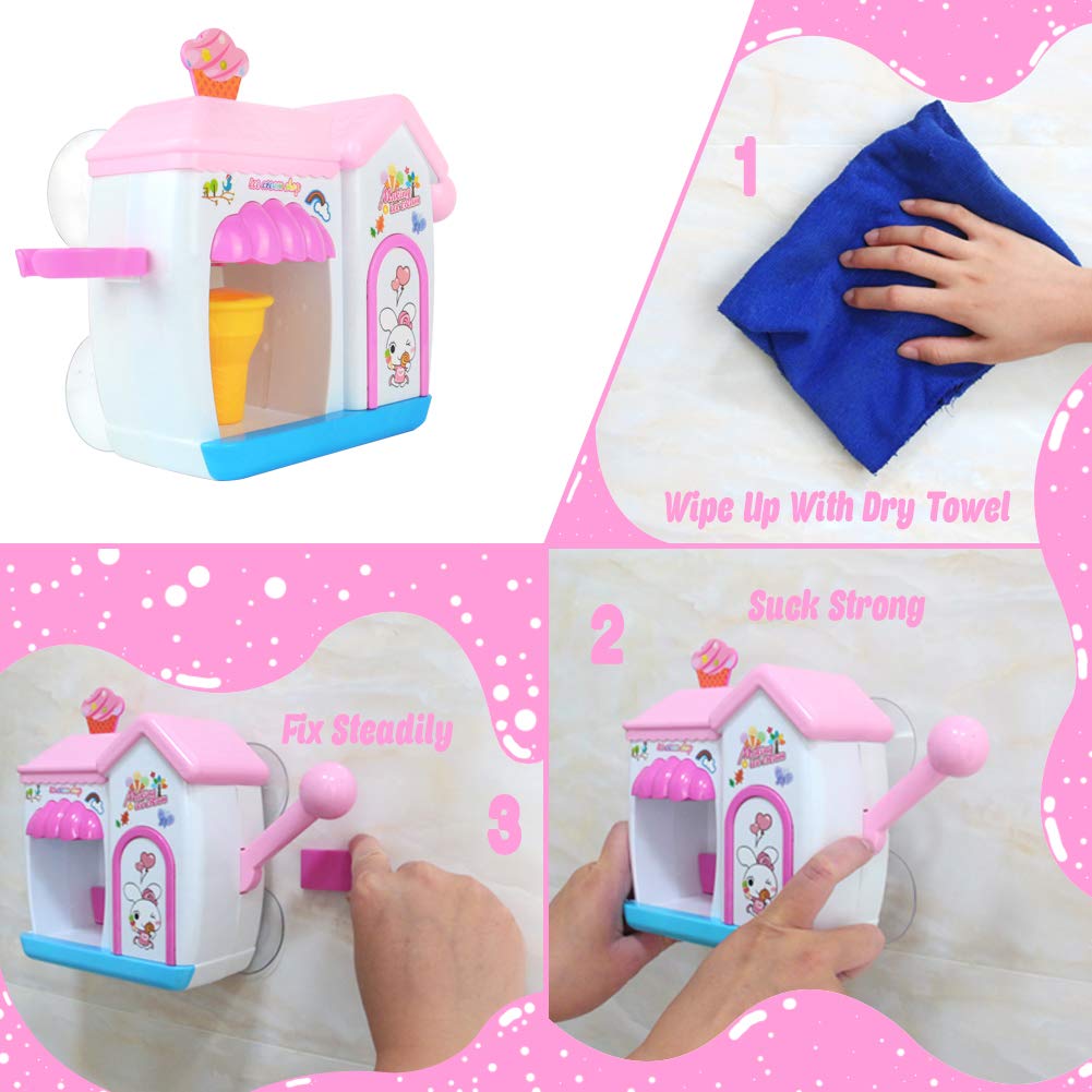 Akokie Bath Toys, Toy Ice Cream Maker Bubble Foam Play Machine Bathtub Toys 11 Pcs Pretend Play for Children 18 M+