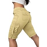 Flamingals Hiking Shorts for Women Flap Pocket Design Bermuda Cargo Shorts 2025 Trendy