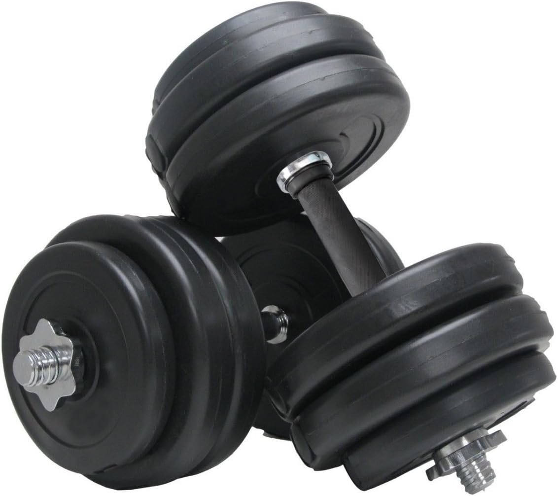 Kemket Dumbbell Set Kit Weights Training Gym Workout Fitness Body Building Home Muscle Training Bodybuilding- RubberCoated Iron Combination Dumbell