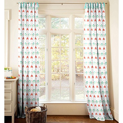 Carousel Designs Coral And Teal Arrow Drape Panel 64 Inch Length
